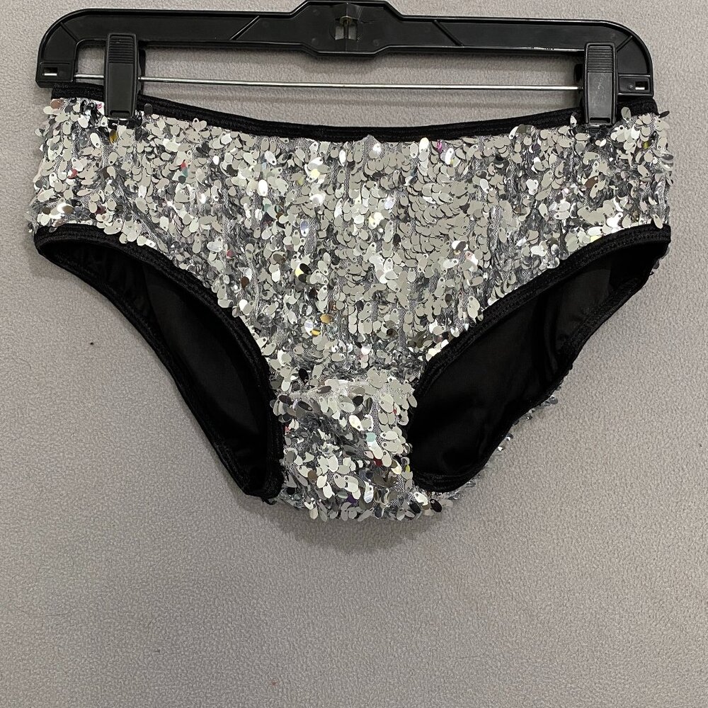 Trashy Lingerie Silver Sequin Rave Shorts M/L Festival Dance Bottoms USA